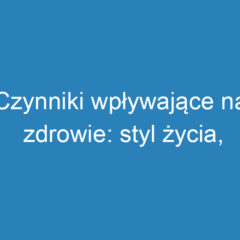 Czynniki wpływające na zdrowie: styl życia, dieta i aktywność